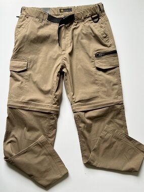 BC Clothing Convertible Cargo Pants NEW Sz 34 Zip-Off Shorts Stretch Outdoor
